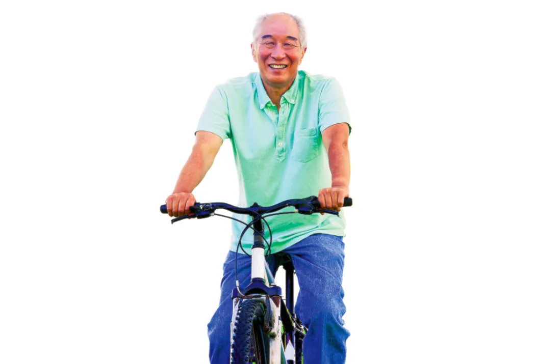 Cycling offers multiple benefits for seniors. (image provided by Extraordinary Microscience)