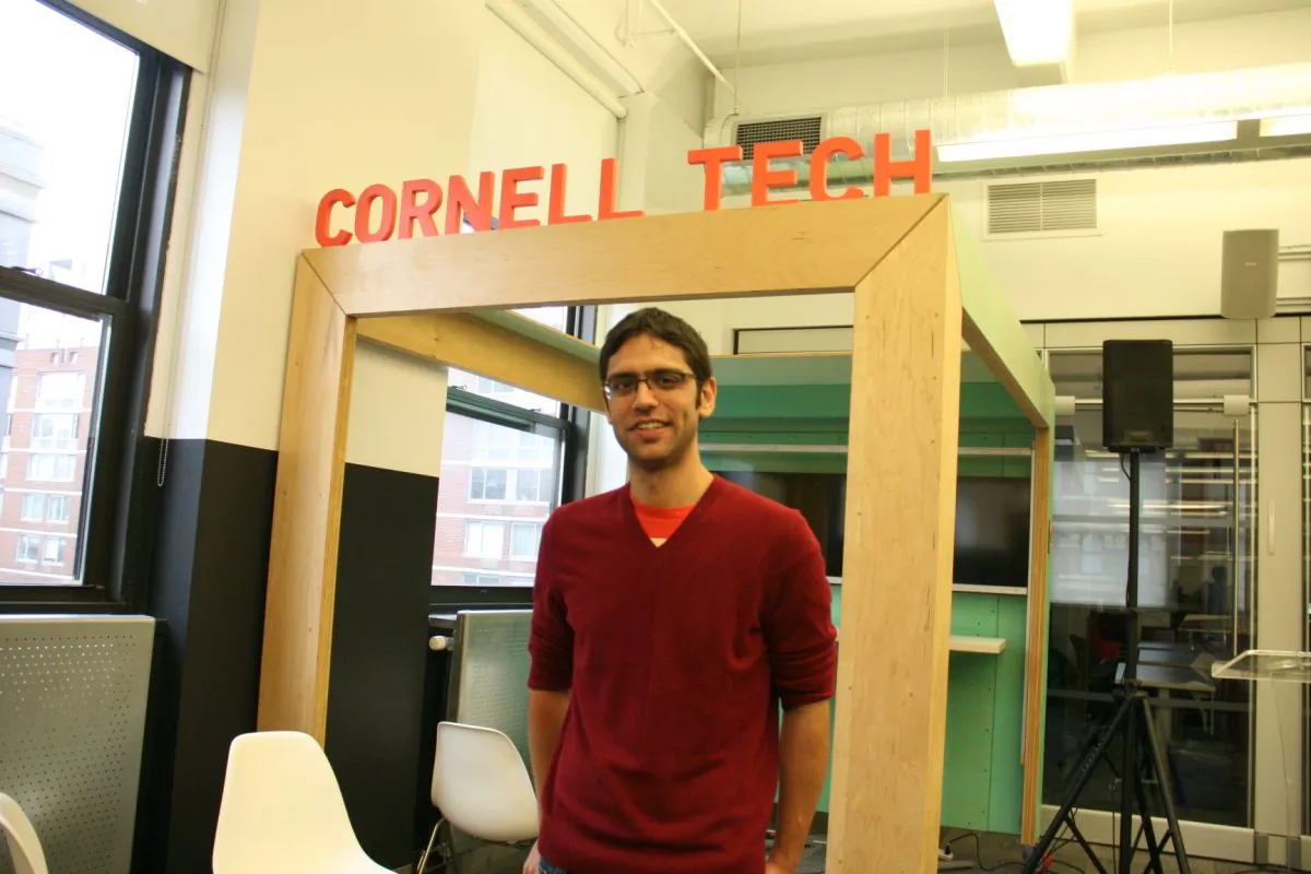 PhD candidate at Cornell Tech, Nir Grinberg, 31, after Cornell Tech and AOL announced their partnership, in Chelsea, on Nov. 12, 2014. (Shannon Liao/Epoch Times)