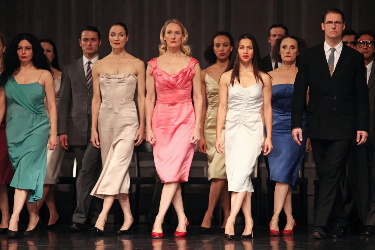 The Tanztheater Wuppertal Pina Bausch dancers gave a masterful performance of their founder’s 1978 work, “Kontakthof,” at the Brooklyn Academy of Music. 