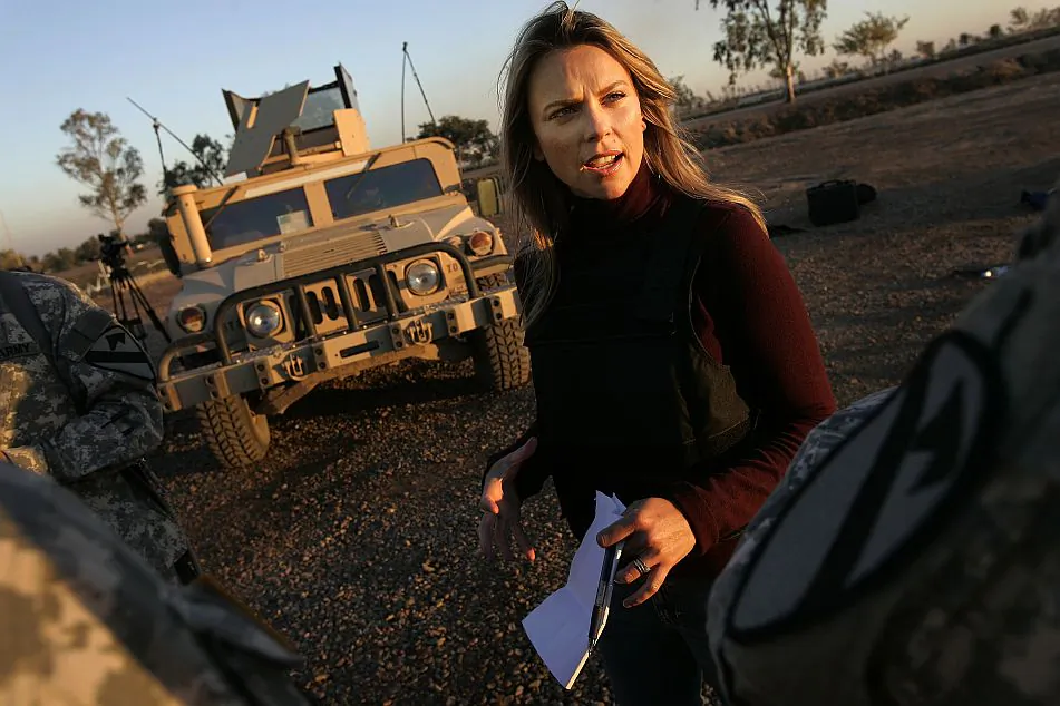 Chris Hondros/Getty Images
Journalist Lara Logan of CBS News questions U.S. Soldiers in Camp Victory in Baghdad, Iraq November 17, 2006.