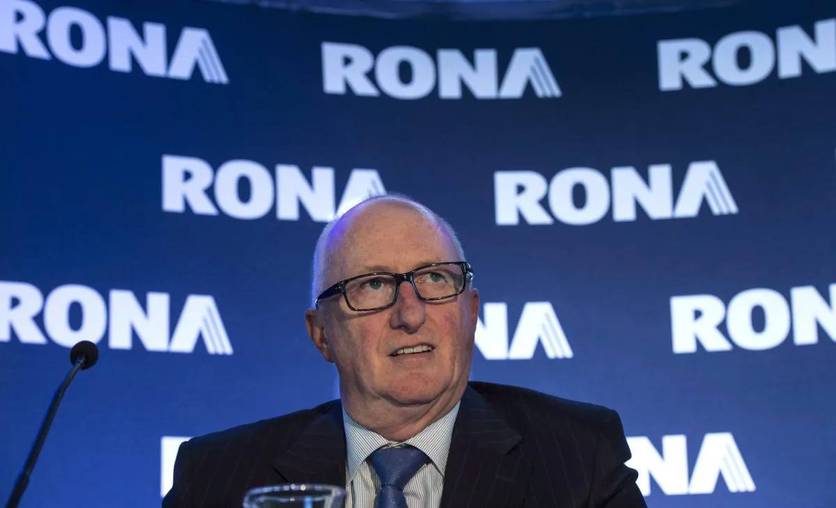 File photo of Rona president and CEO Robert Sawyer at the company’s annual meeting on May 13, 2014 in Boucherville, Que. (The Canadian Press/Paul Chiasson)