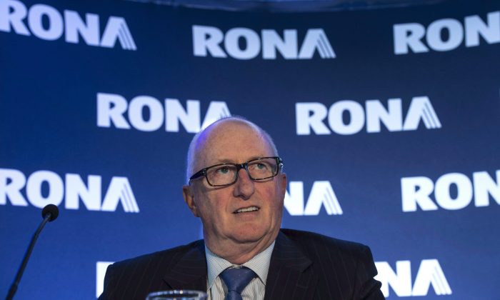 File photo of Rona president and CEO Robert Sawyer at the company’s annual meeting on May 13, 2014 in Boucherville, Que. (The Canadian Press/Paul Chiasson)