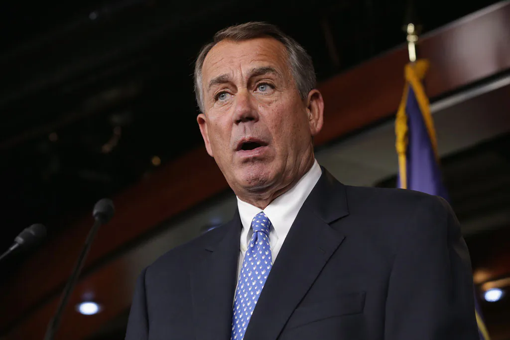 Speaker of the House John Boehner (R-OH) holds a news conference with the newly-elected members of the House GOP leadership at the US Capitol Nov. 13, 2014, in Washington, DC. (Chip Somodevilla/Getty Images)
