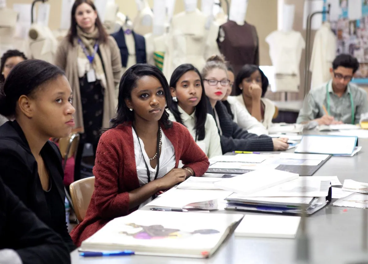 Students at the High School of Fashion Industries on Feb. 7, 2014. (Samira Bouaou/Epoch Times)