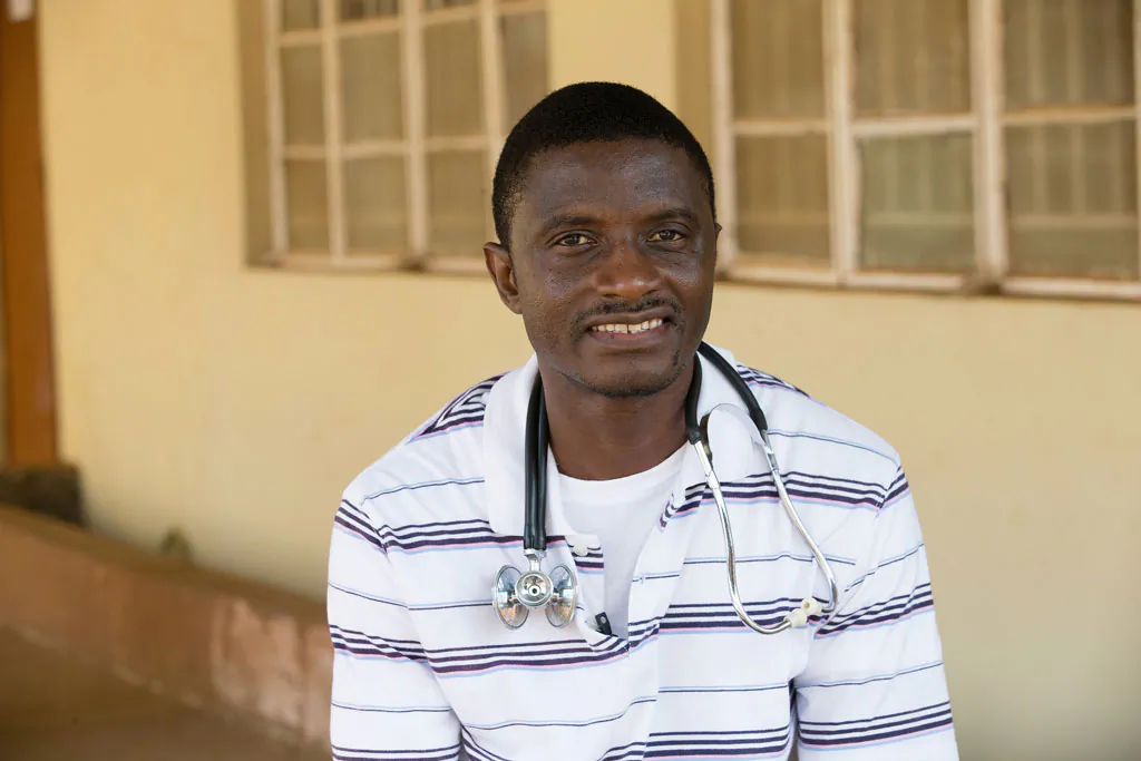 Dr. Martin Salia poses for a photo at the United Methodist Church's Kissy Hospital outside Freetown, Sierra Leone. Salia has tested positive for Ebola and will be flown, on Saturday, Nov. 15, 2014, to the Nebraska Medical Center, in Omaha, Neb., for treatment. (AP Photo/United Methodist News Service, Mike DuBose)