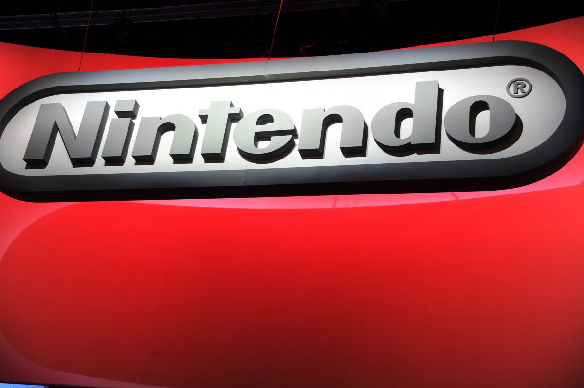 The Nintendo logo is seen on the final day of the E3 Electronic Entertainment Expo, in Los Angeles, California June 13, 2013. (Robyn Beck/AFP/Getty Images)