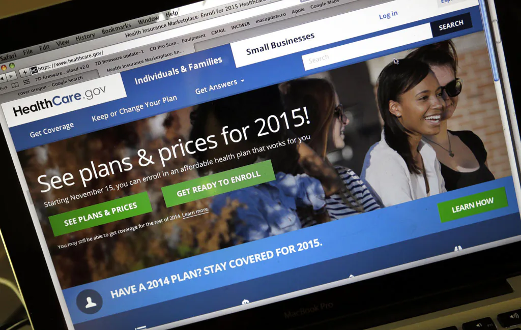 The HealthCare.gov website, Nov. 12, 2014. The enrollment period for 2015 began Saturday and continues through Feb. 15. (AP Photo/Don Ryan)