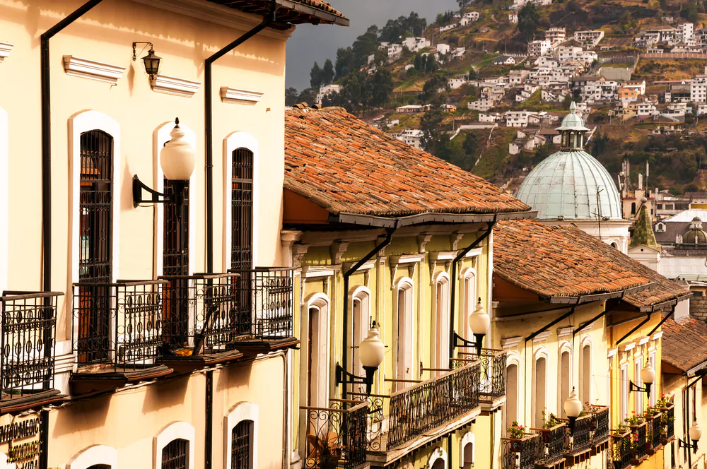 Historic colonial buildings in Quito, Ecuador via Shutterstock*