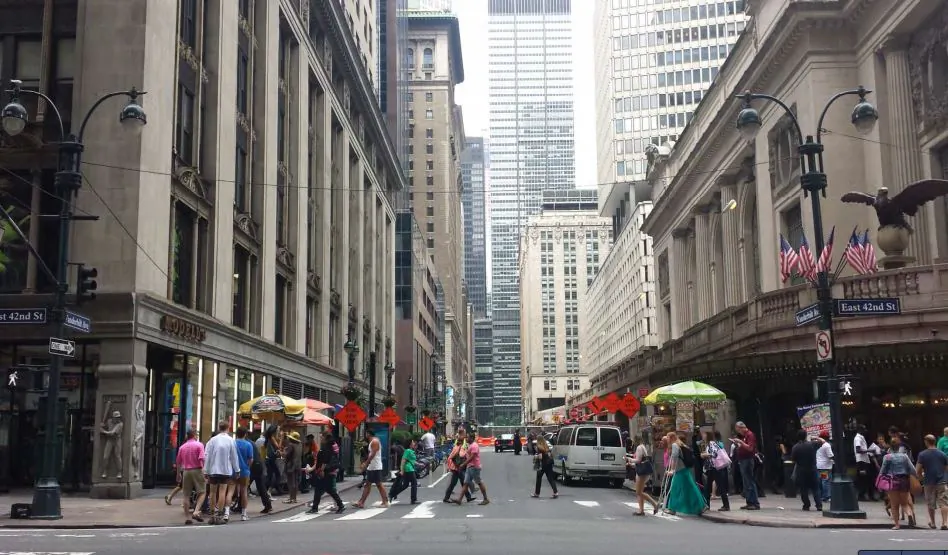 The site of the proposed One Vanderbilt building, west of Grand Central. (Department of City Planning) 