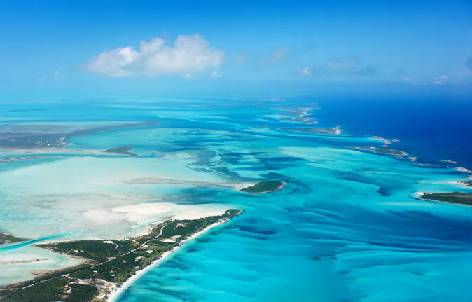 Bahamas islands from above via Shutterstock*