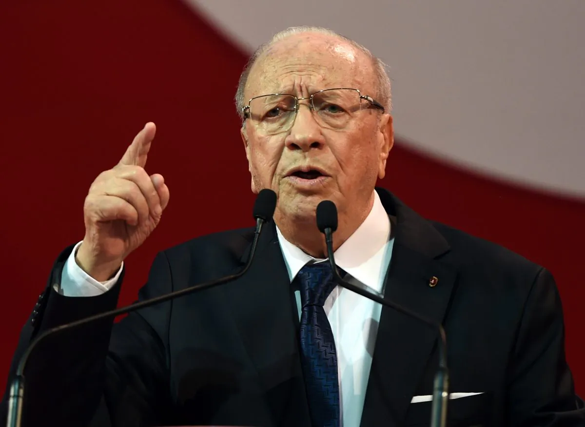 Beji Caid Essebsi, Tunisian leader of the main anti-Islamist party Nidaa Tounes and presidential candidate, gives a speech during a campaign meeting on November 15, 2014 in the capital Tunis. A total of 27 candidates are set to compete for the role of president, with former prime minister Beji Caid Essebsi, 87, widely tipped as one of the frontrunners. (Fethi Belaid/AFP/Getty Images)