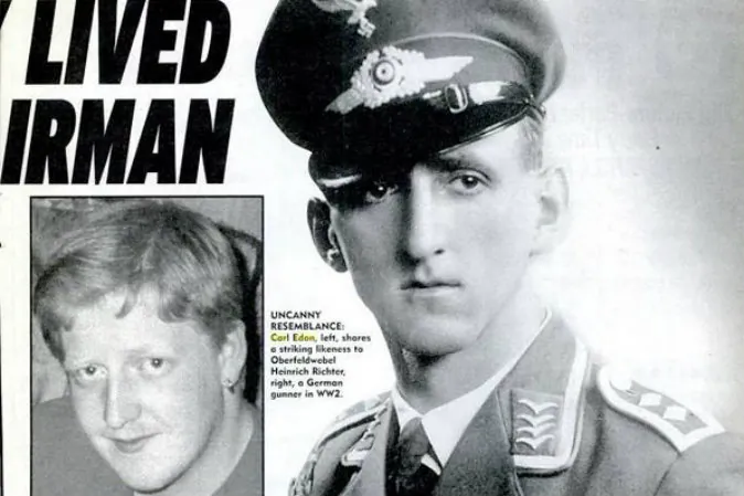 Left: Carl Edon Right: Nazi airman Heinrich Richter. (The Weekly World News)