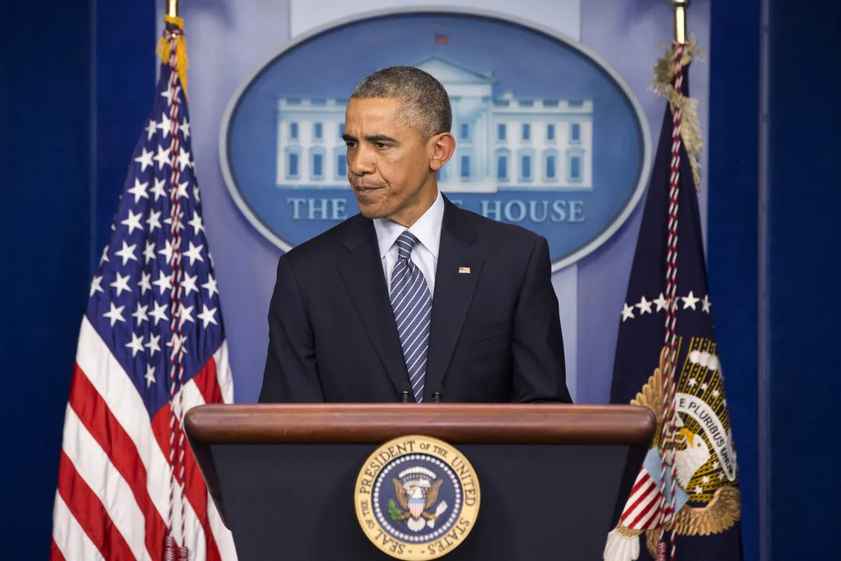 President Barack Obama speaks to the media in the briefing room of the White House, Monday, Nov. 24, 2014, in Washington, after the Ferguson grand jury decided not to indict police officer Darren Wilson in the shooting death of Michael Brown. (AP Photo/Jacquelyn Martin)