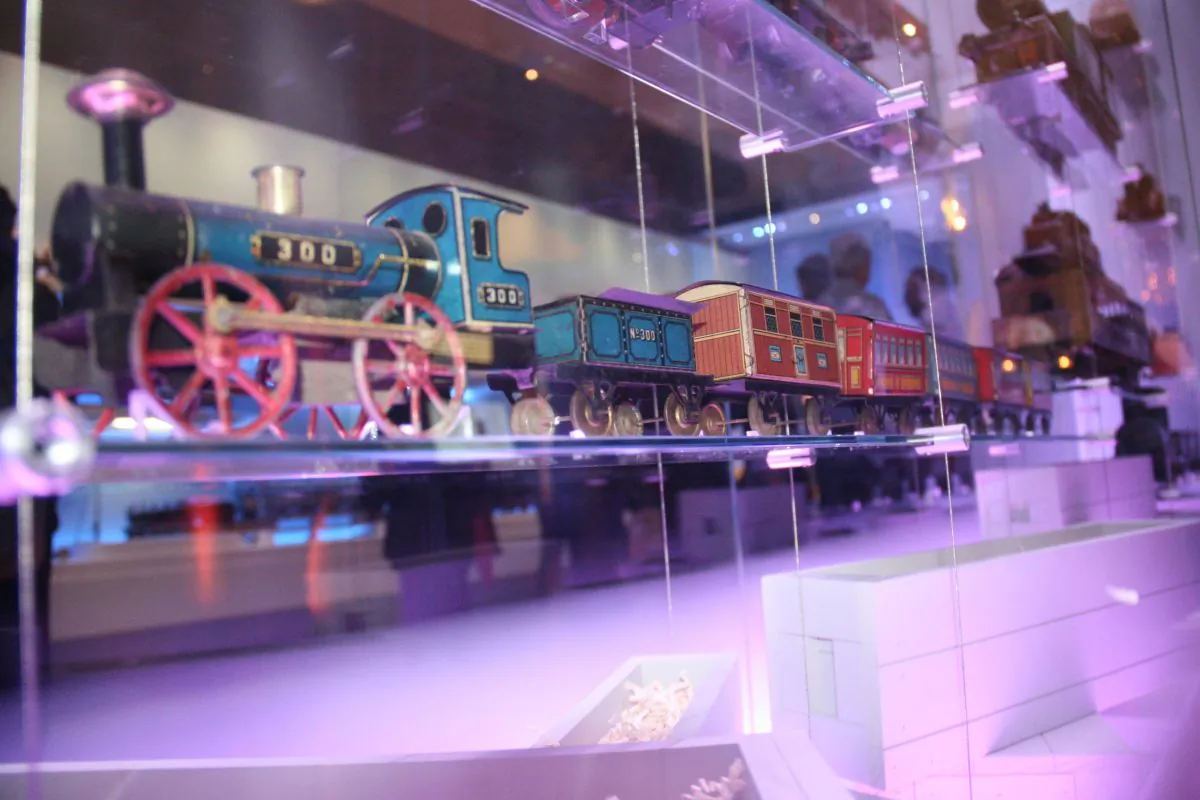 The train display at New-York Historical Society in Manhattan, N.Y., on Tuesday, Nov. 25, 2014. The Holiday Express exhibit features antique toys and trains from a collection amassed by a Pennsylvania couple, Jerry and Nina Greene. (Shannon Liao/Epoch Times)
