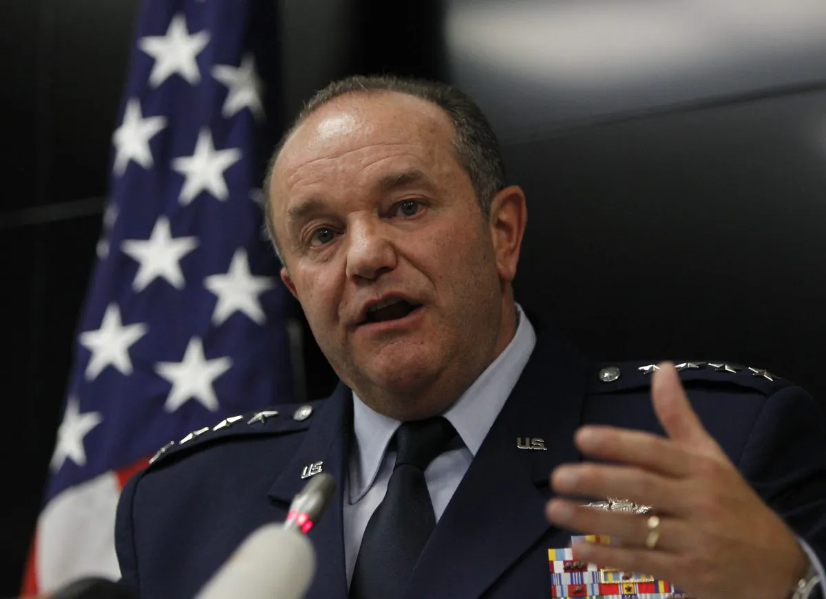 U.S. European Command Commander, North Atlantic Treaty Organization (NATO) Supreme Allied Commander Gen. Philip M. Breedlove speaks during a news conference in Kiev, Ukraine, Wednesday, Nov. 26, 2014. (AP Photo/Sergei Chuzavkov)