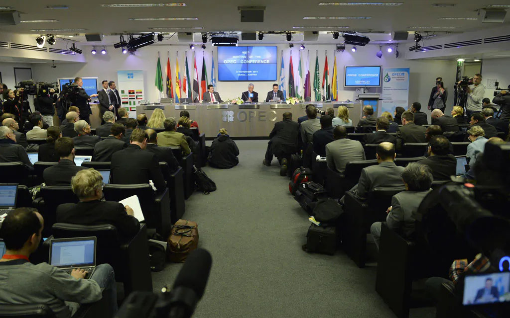 OPEC Secretary General Abdalla Salem El-Badri attends at press conference after the 166th Organization of the Petroleum Exporting Countries (OPEC), at their headquarters in Vienna, Austria, on Nov. 27, 2014. (Samuel Kubani/AFP/Getty Images)