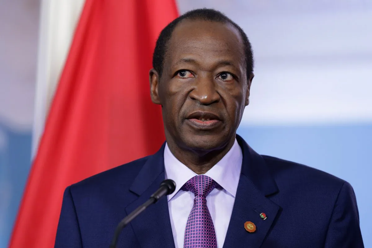 Burkina Faso President Blaise Campaore delivers brief remarks to the news media before a bilateral meeting with US Secretary of State John Kerry during the US-Africa Leaders Summit at the Department of State, in Washington, DC, on Aug. 4, 2014. (Chip Somodevilla/Getty Images)