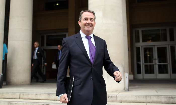 Defense Secretary Liam Fox leaves the Ministry of Defense building on Oct. 13, 2011, in London, England. Liam says the U.K. has a long history of not feeling a part of the EU family, and Cameron’s call for a vote on whether to stay is not surprising. ( Dan Kitwood/Getty Images)