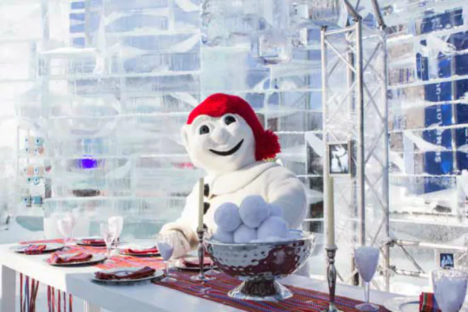 Bonhomme in his Ice Palace. (Quebec City Tourism)