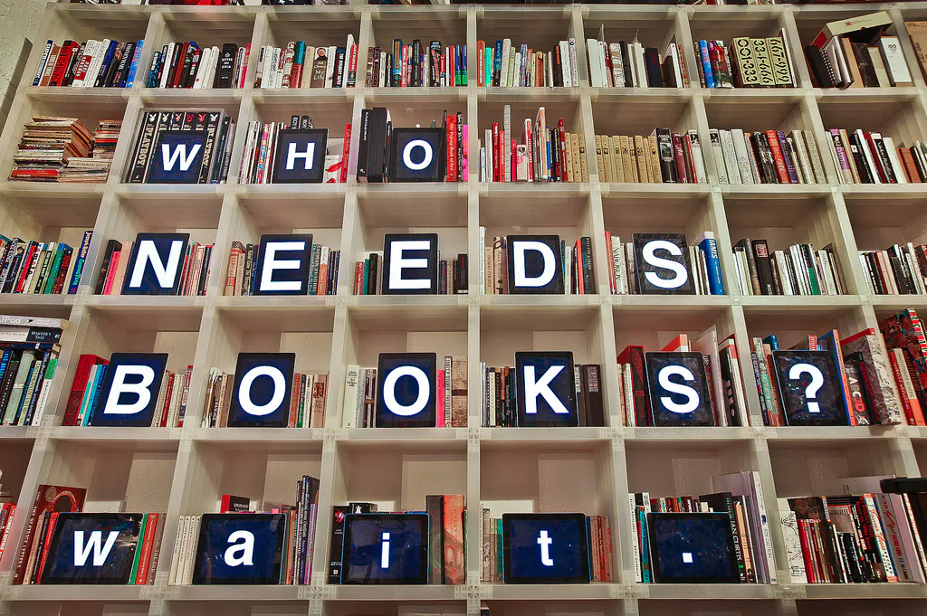 Bibliophiles have lamented the death of bookshops due to eReaders, but eReaders can encourage reading in new ways. (Flickr/nate bolt, CC BY-SA)