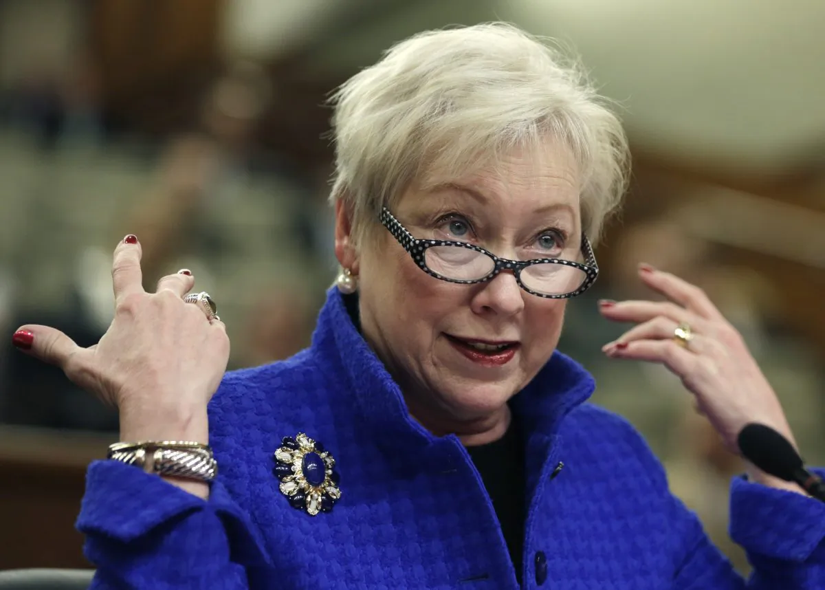 State University of New York Chancellor Nancy Zimpher during a joint legislative budget hearing in Albany, N.Y., on Feb. 6, 2014. New York's state university system has adopted a new definition of sexual consent that requires a clear, affirmative agreement between partners. (AP Photo/Mike Groll)