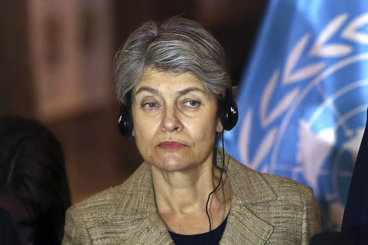 Irina Bokova, the Director-General of the United Nations Educational, Scientific and Cultural Organization (UNESCO) listens to a question during a press conference at the Iraqi National Museum in Baghdad, Iraq, on Nov. 2, 2014. She’s already the first female and Eastern European to head UNESCO, and could be the first female and Eastern European United Nations secretary-general, too - if her government gets its way and she wins support from the five U.N. Security Council members. (AP Photo/Khalid Mohammed)