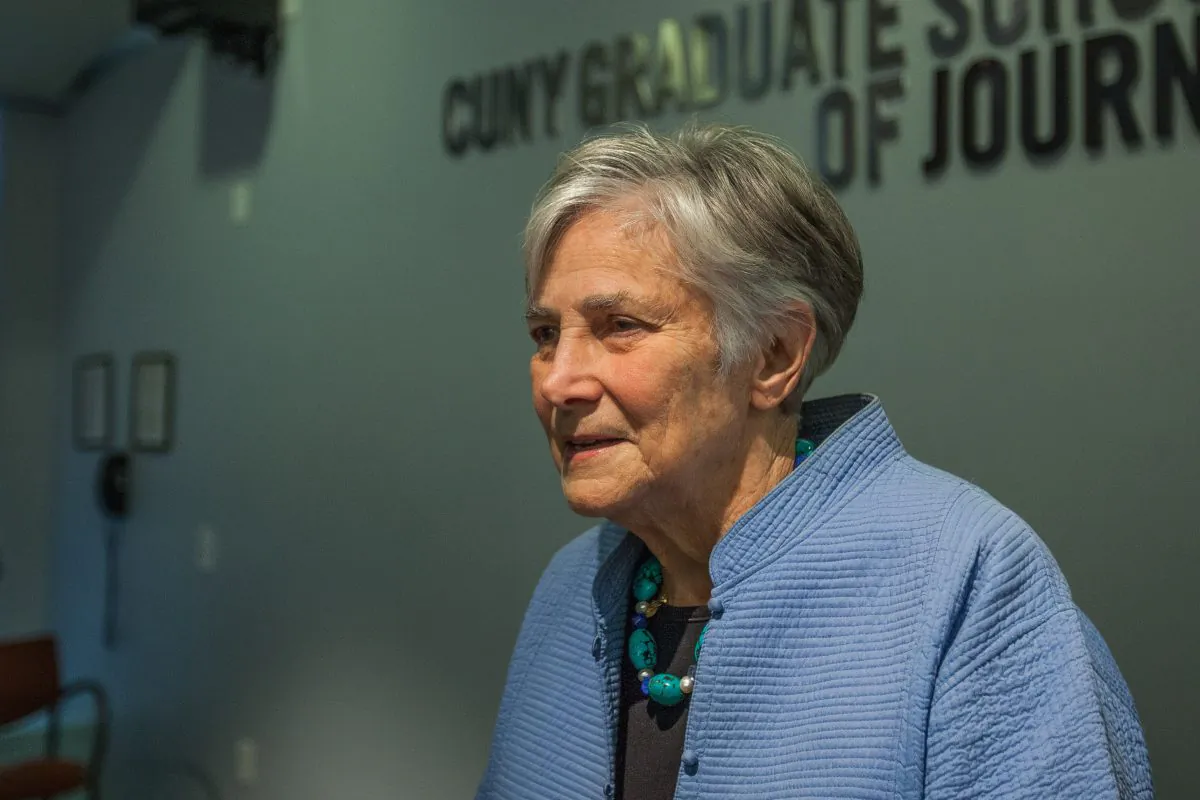 Diane Ravitch at City University of New York Graduate School of Journalism, Manhattan, NY, on Dec. 3, 2014. (Petr Svab/Epoch Times)