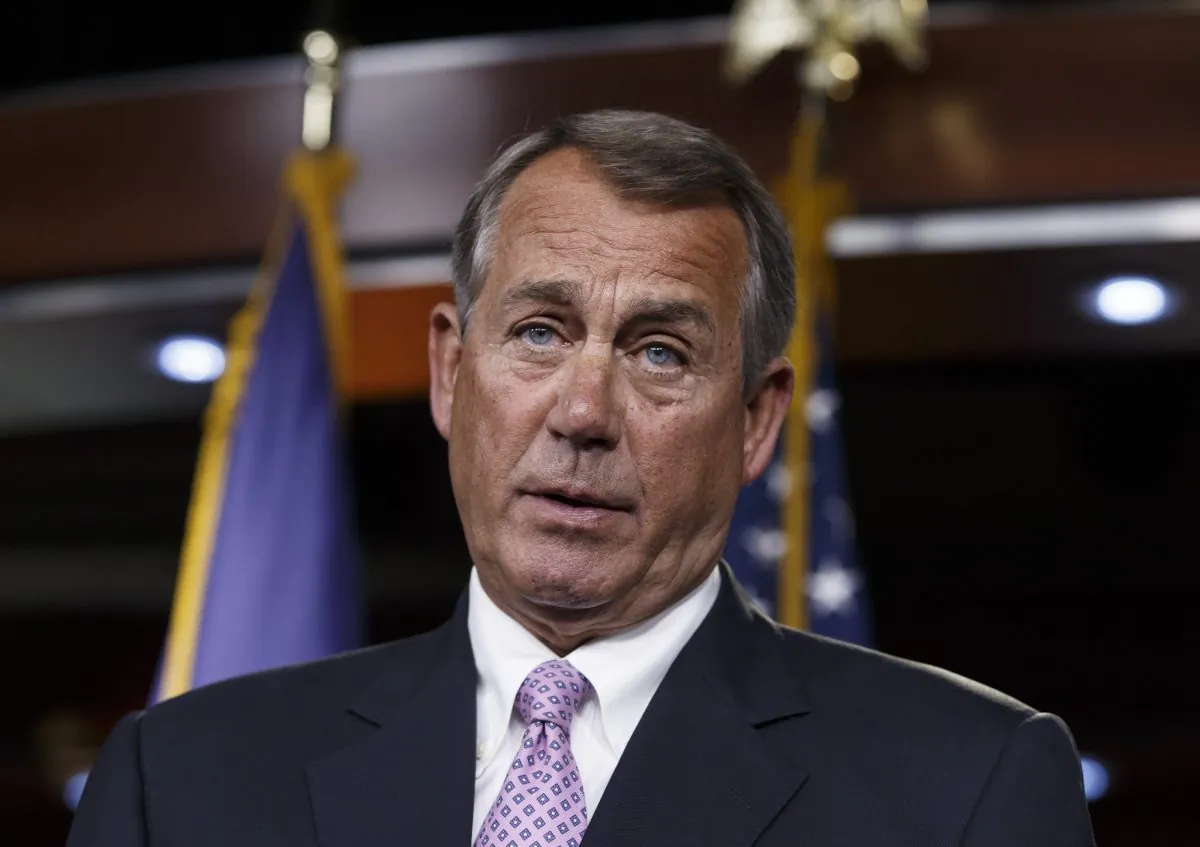 House Speaker John Boehner of Ohio meets with reporters on Capitol Hill in Washington, Thursday, Dec. 4, 2014. Just days before government funding expires. (AP Photo/J. Scott Applewhite)