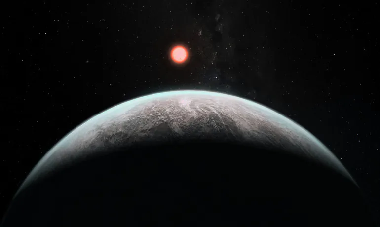 "Our own planet gained additional water after this early runaway phase from a late, heavy bombardment of water-rich asteroids," says Ramses Ramirez. "Planets at a distance corresponding to modern Earth or Venus orbiting these cool stars could be similarly replenished later on." Above, an artist's impression of how an infant Earth might look. (Institute for Pale Blue Dots, adapted from image by ESO)