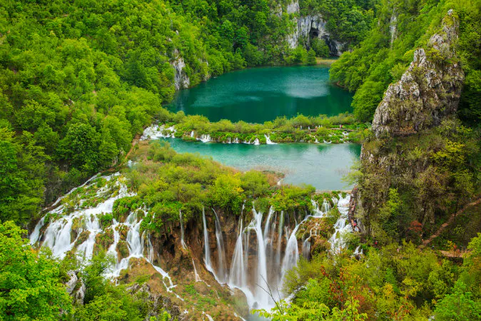 Waterfalls in Plitvice National Park, Croatia via Shutterstock*