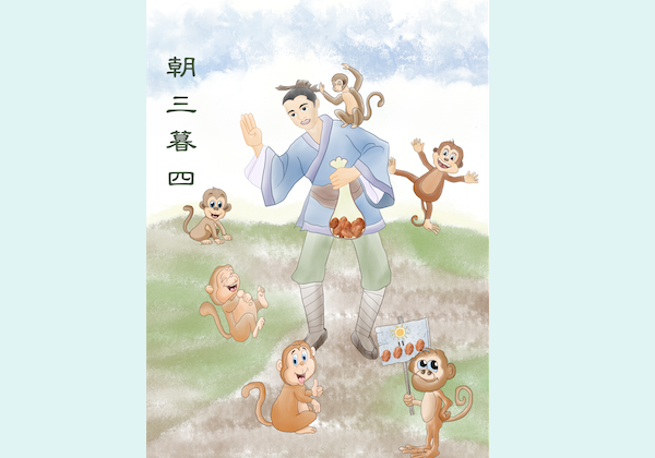 The silly monkeys were quite happy with receiving three chestnuts at dawn and four at dusk, even though they had been unhappy with getting four chestnuts in the morning and three in the evening.
(Mei Xiu/Epoch Times)