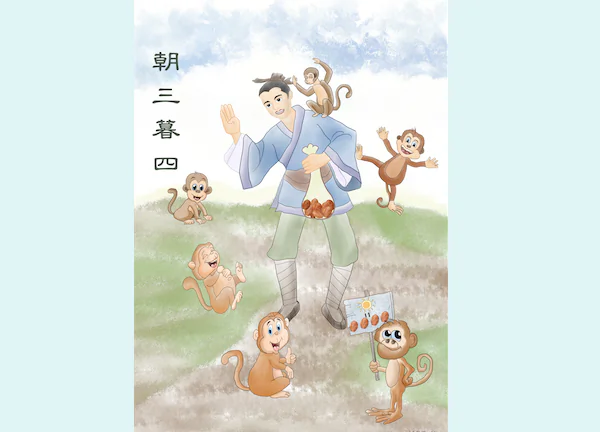 The silly monkeys were quite happy with receiving three chestnuts at dawn and four at dusk, even though they had been unhappy with getting four chestnuts in the morning and three in the evening.
(Mei Xiu/Epoch Times)
