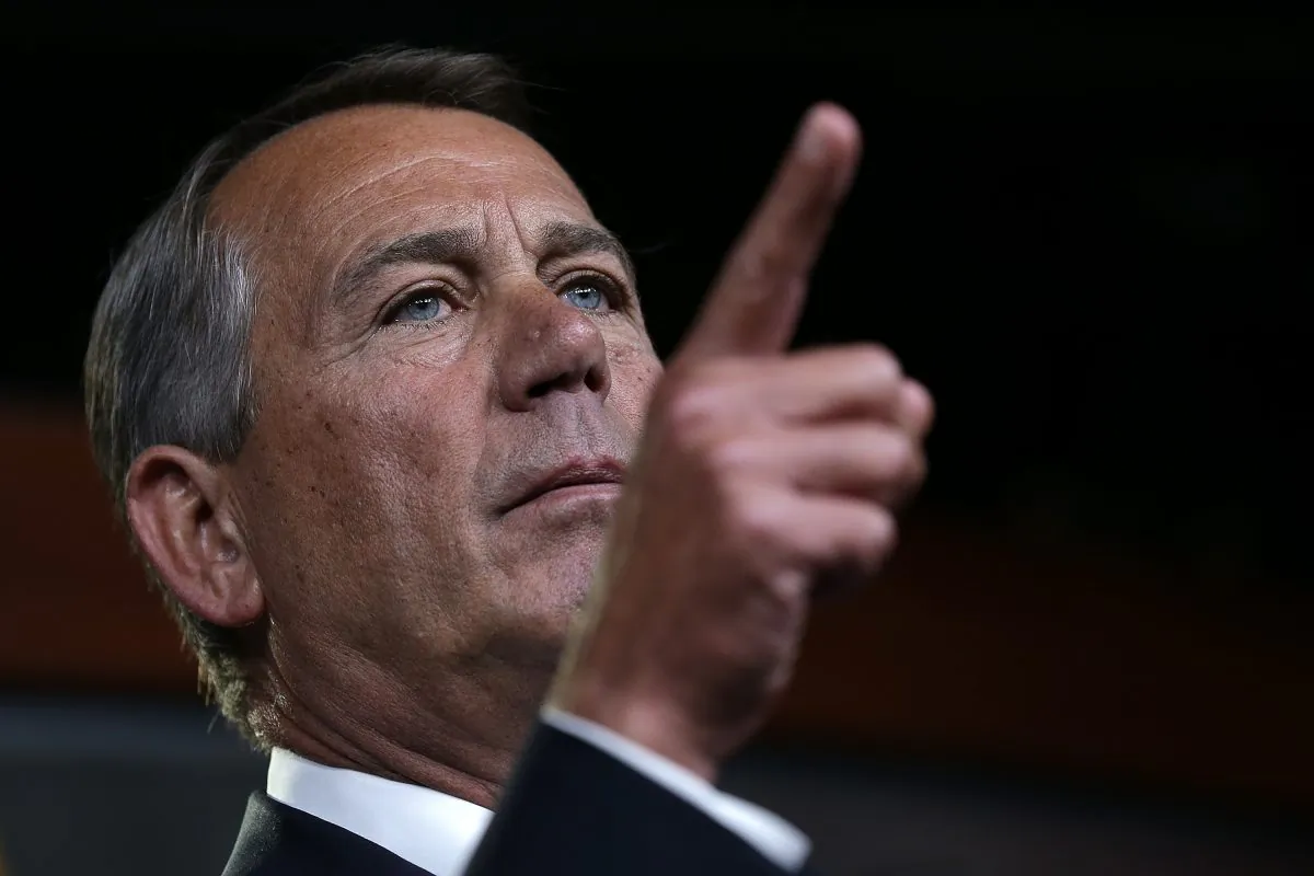 U.S. Speaker of the House John Boehner (R-Ohio) answers questions relating to the continued funding of the federal government during his weekly press conference on December 4, in Washington, D.C.(Win McNamee/Getty Images)