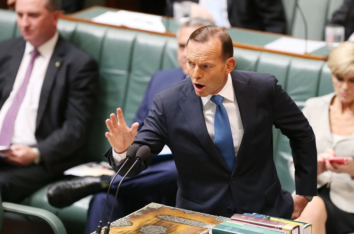 Prime Minister Tony Abbott during House of Representatives question time at Parliament House, on Dec. 4 in Canberra, on the official last day of sitting at Parliament for 2014. Parliament will return on Feb. 9, 2015. (Stefan Postles/Getty Images) 