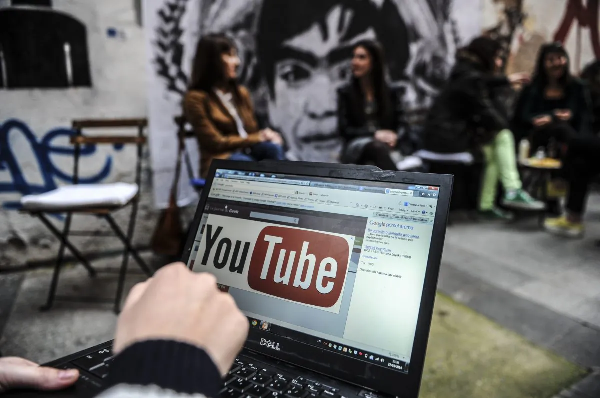 A person uses a laptop computer showing Youtube's logo on March 27, 2014 in Istanbul. (Ozan Kose/AFP/Getty Images)