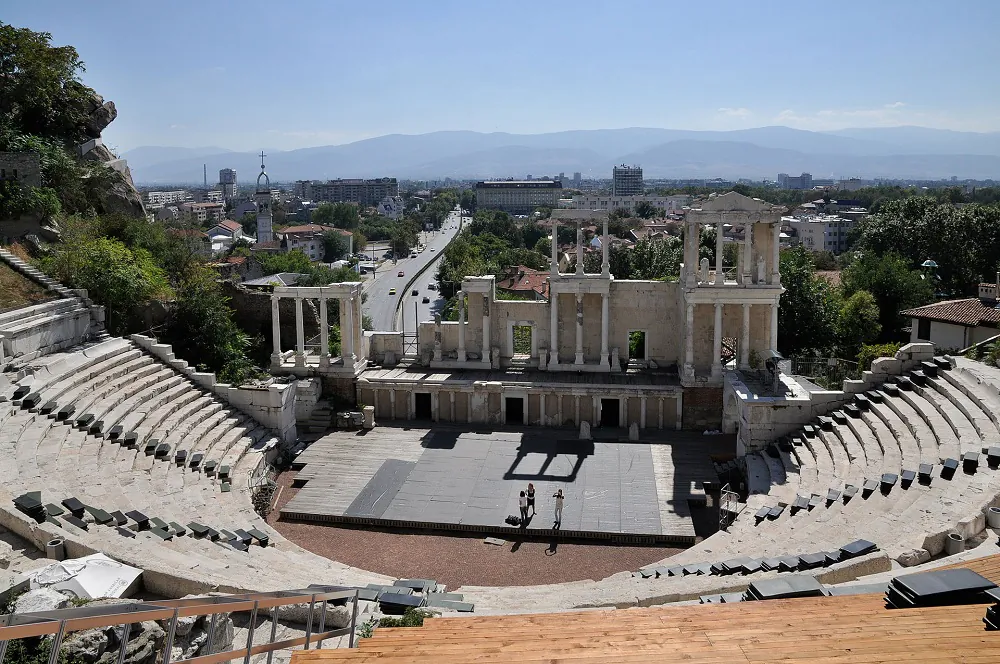 The ancient Roman theatre in Plovdiv, Bulgaria. (Wikimedia Commons, MrPanyGoff)