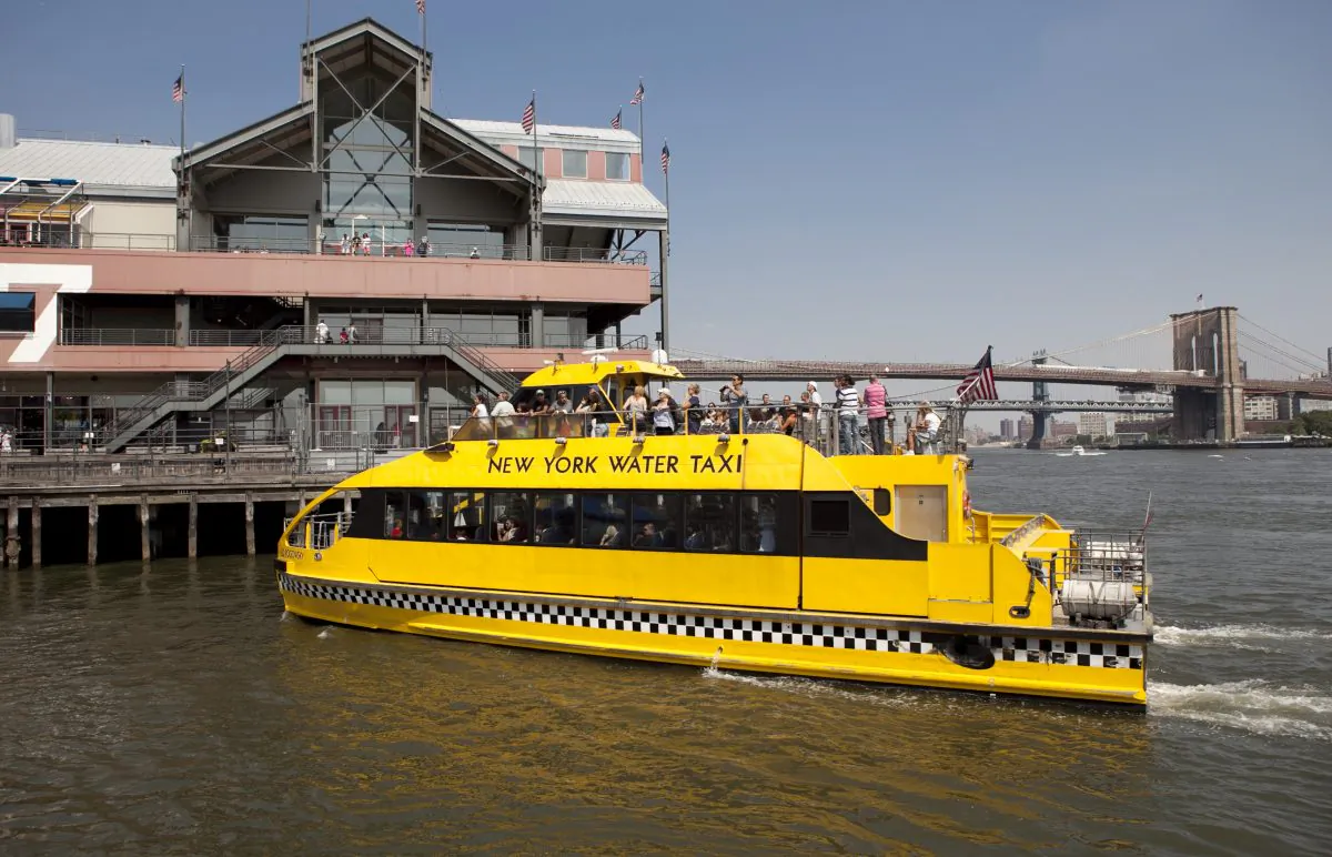 A New York Water Taxi at Pier 17 in Lower Manhattan, New York, on Aug. 21, 2013. (Samira Bouaou/Epoch Times)
