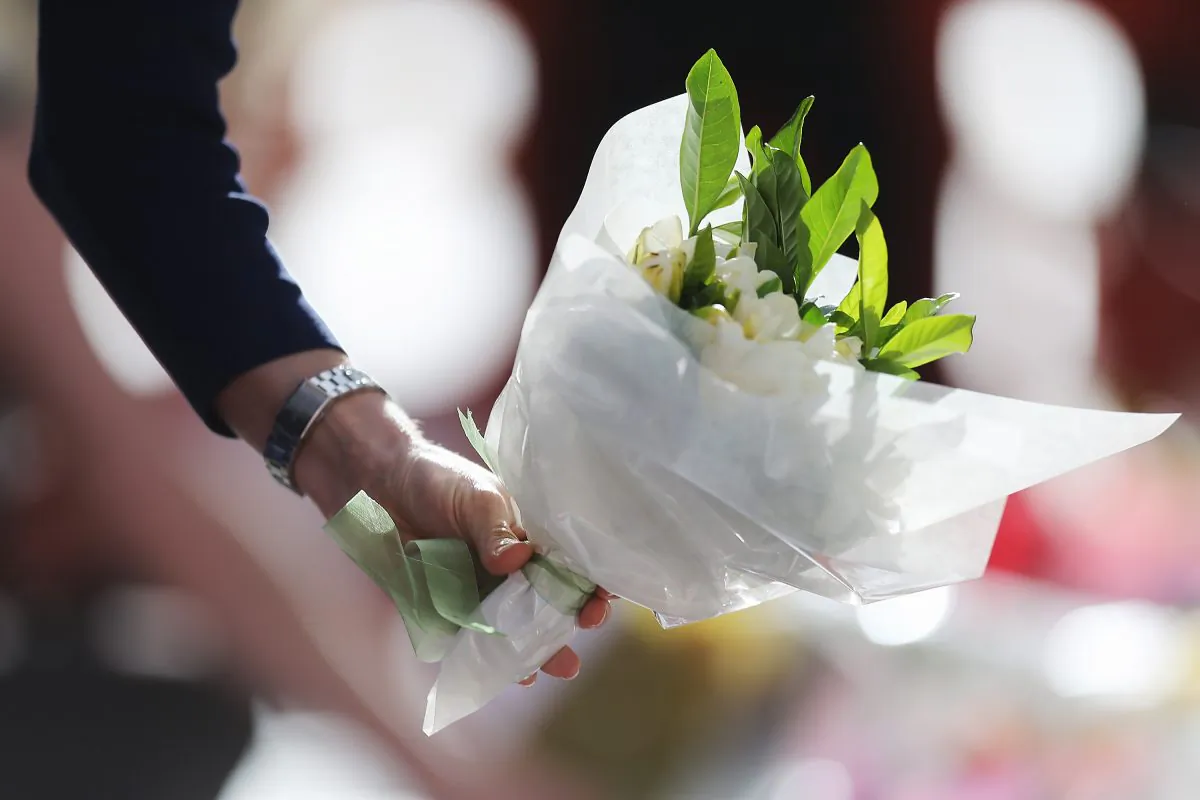 Flowers are left as a sign of respect at Martin Place on Dec. 17, 2014 in Sydney, Australia. (Joosep Martinson/Getty Images)