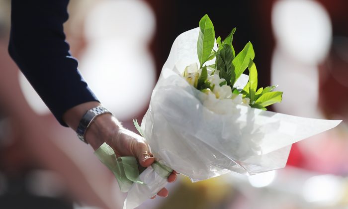 Flowers are left as a sign of respect at Martin Place on Dec. 17, 2014 in Sydney, Australia. (Joosep Martinson/Getty Images)
