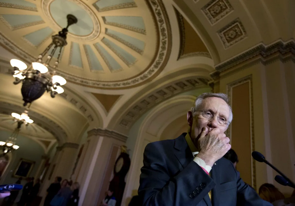Senate Majority Leader Harry Reid of Nev. pausing during his news conference on Capitol Hill in Washington on Dec. 4, 2012. Impeded no more by Republican blocking tactics, Democrats are on track to win confirmation of up to 88 of President Barack Obama’s top judicial nominations this year, a total that would be the highest for any president in two decades. Reid is hoping to confirm a dozen more before adjournment later this week, votes he is pushing knowing that the Republicans who control the Senate next year will be less accommodating. (AP Photo/J. Scott Applewhite)