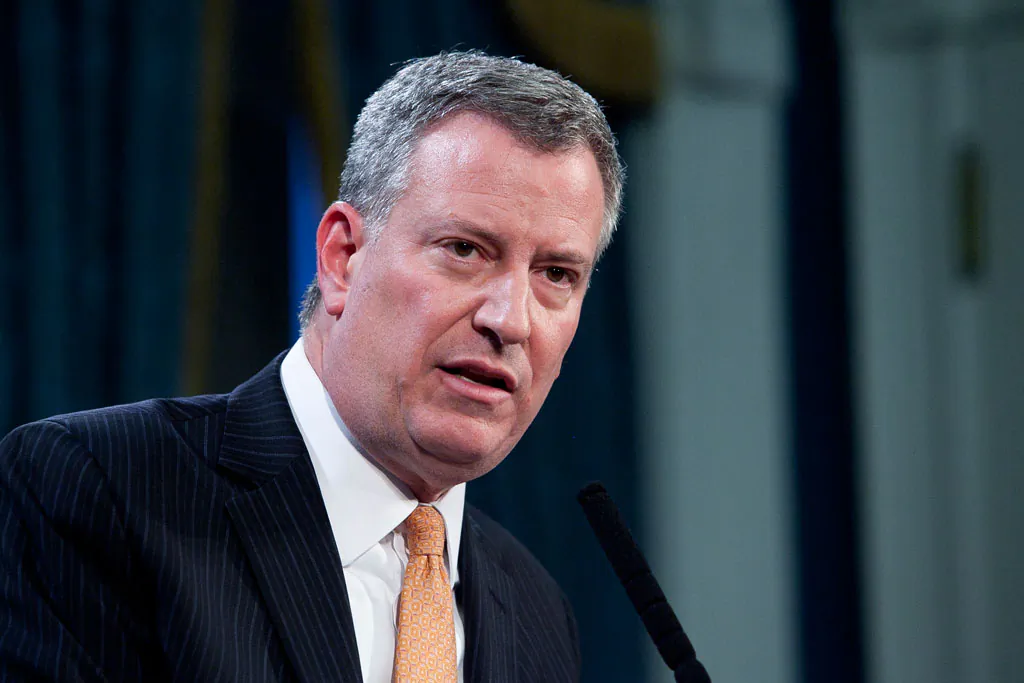New York Mayor Bill de Blasio on Jan. 7, 2014.  (Samira Bouaou/Epoch Times)