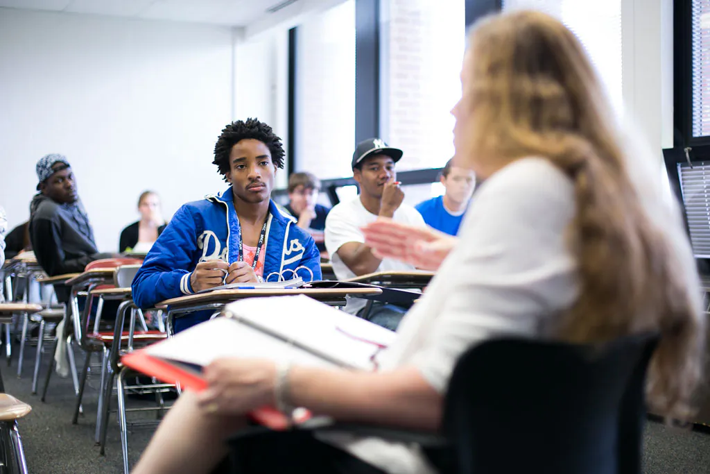 Students at the Mohawk Valley Community College in Utica, N.Y., on Aug. 29. (Samira Bouaou/Epoch Times)