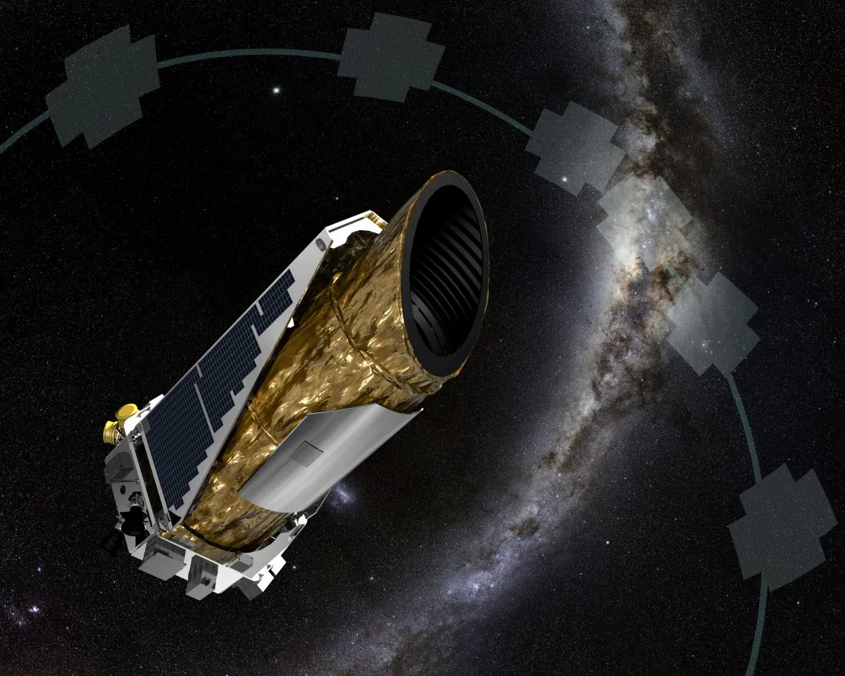 The artistic concept shows NASA's planet-hunting Kepler spacecraft operating in a new mission profile called K2. Using publicly available data, astronomers have confirmed K2's first exoplanet discovery proving Kepler can still find planets.
(NASA Ames/JPL-Caltech/T Pyle)