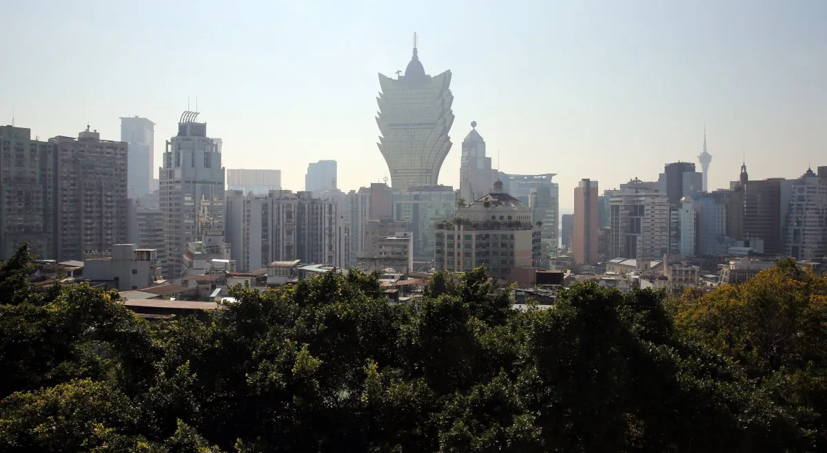 "Thou shalt not pass Macau customs... if you're called *insert HK pro-democracy supporter name here*" (Isaac Lawrence/AFP/Getty Images)