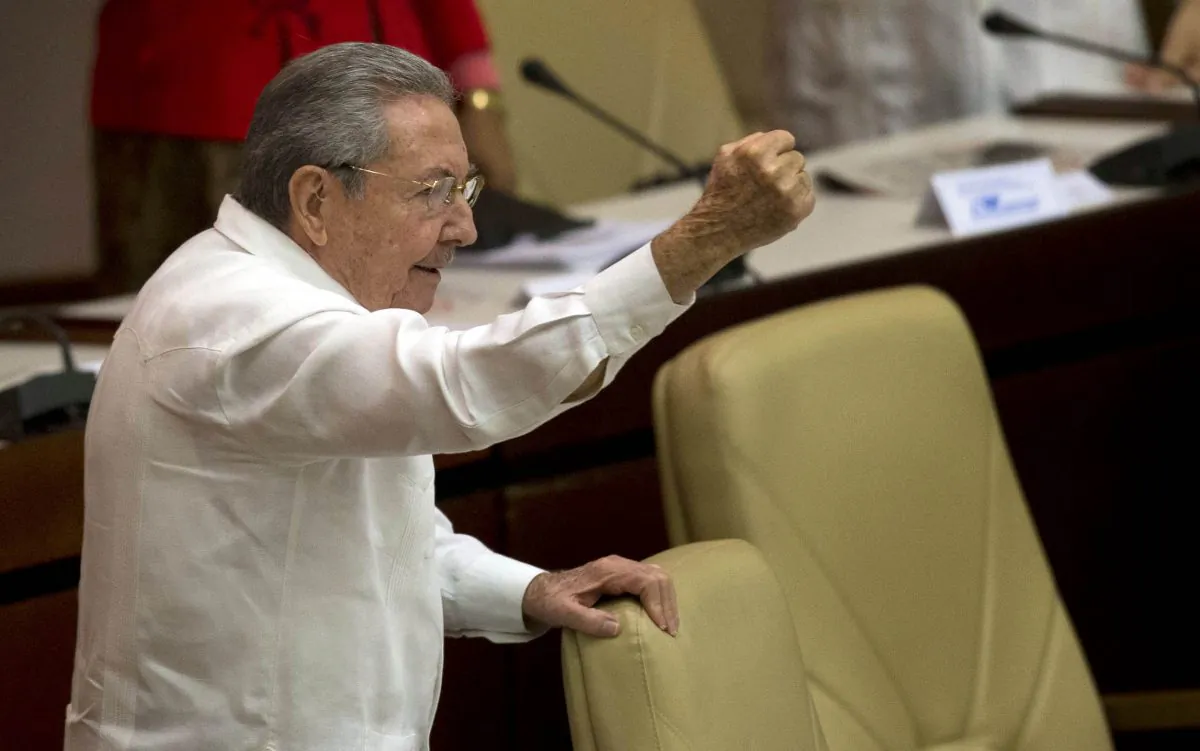 Cuban dictator Raul Castro gestures at the end of the Parliament Annual Session, on Dec. 20, 2014, in Havana. (Adalberto Roque/AFP/Getty Images)