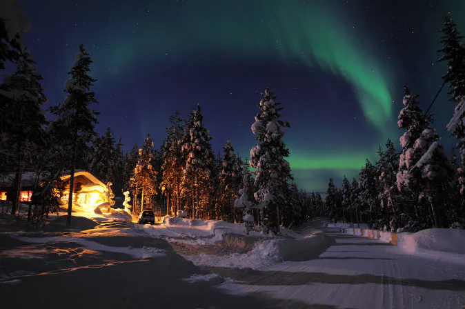 Northern lights in Lapland via Shutterstock*