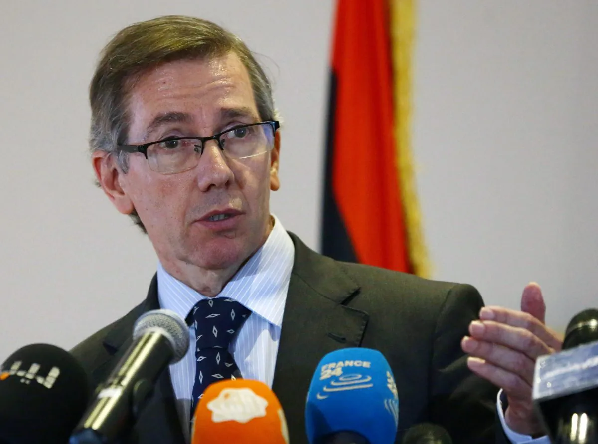 UN special envoy to Libya, Bernardino Leon speaks during a press conference in the Libyan capital Tripoli on Oct. 28, 2014. Bernardino Leon expressed serious concern about violence in the country. (Mahmud Turkia/AFP/Getty Images)