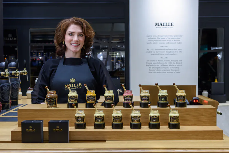 Maille mustard sommelier Pierette Huttner. (Maille)