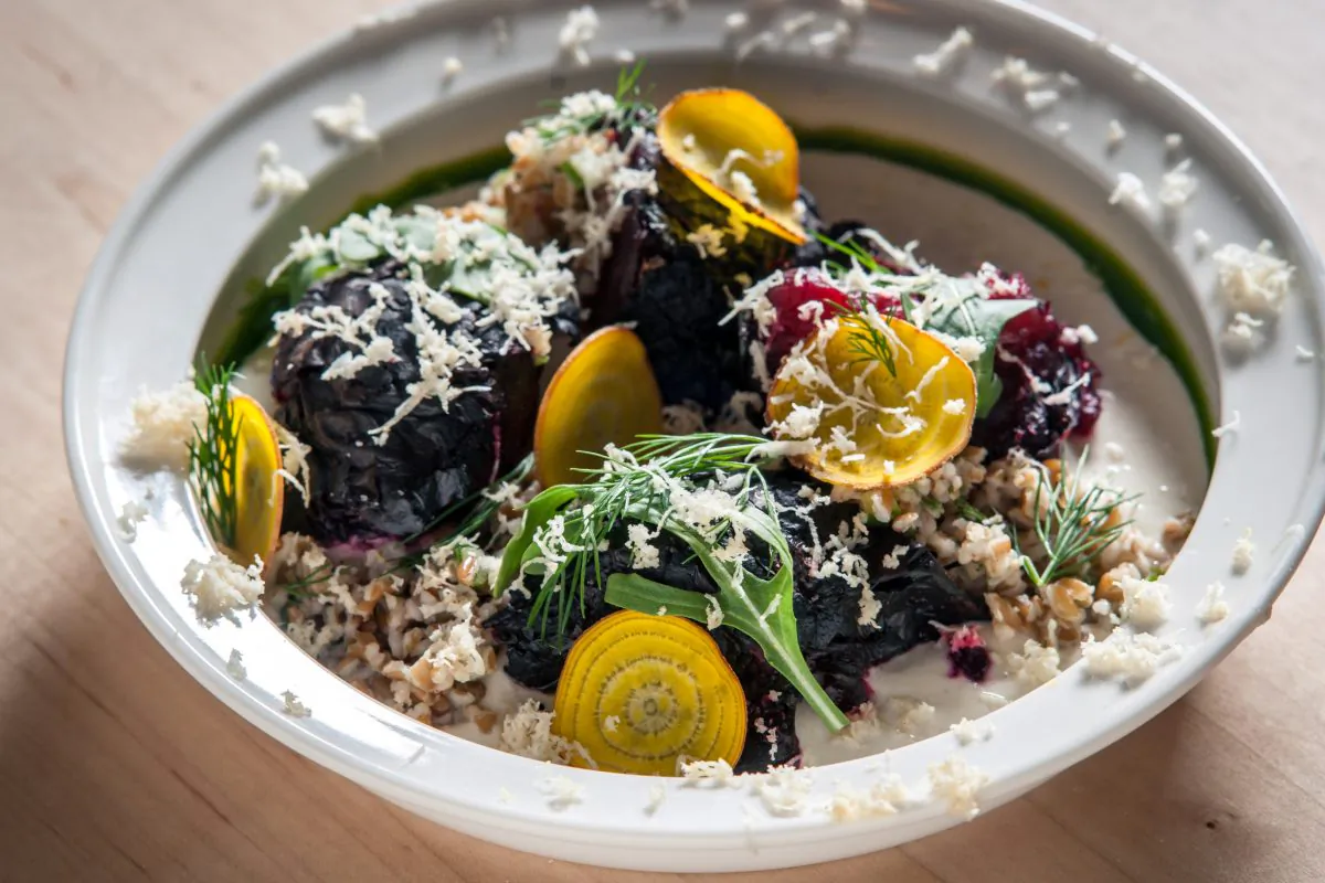 Rotisserie-Crisped Beets from Narcissa, New York. (Courtesy of Narcissa Restaurant)