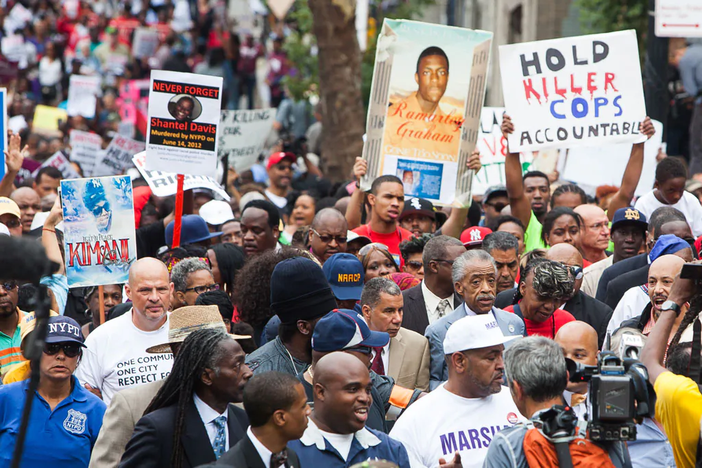 A march on Staten Island Aug. 23 seeking justice for the death of Eric Garner, dubbed “We Will Not Go Back.” (Petr Svab/Epoch Times)